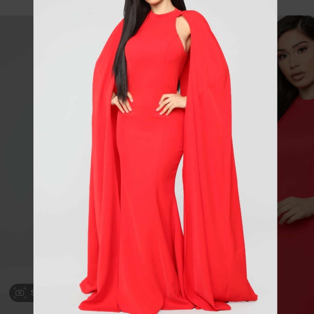 Cape Maxi Dress